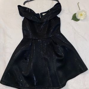 Shimmer black winter formal dress
